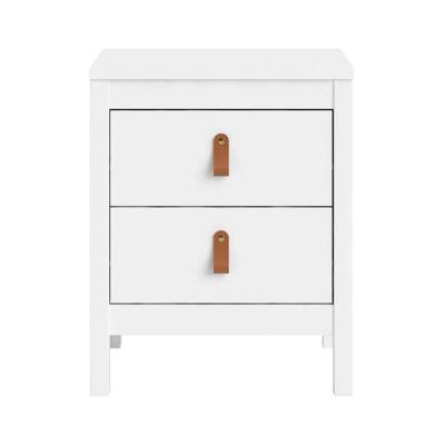 2e Halve Prijs Leen Bakker - Nachtkastje Madeira - 2 Lades - Spaanplaat - Wit - 44x54x38 Cm