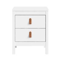 2e Halve Prijs Leen Bakker - Nachtkastje Madeira - 2 Lades - Spaanplaat - Wit - 44x54x38 Cm