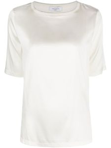 Fabiana Filippi t-shirt en soie à encolure ras du cou - Blanc