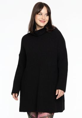 Yoek Gebreide trui met col | Zwart | Maat 42/44
