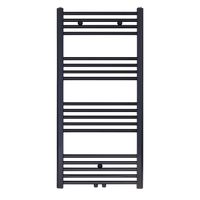 Designradiator BWS Nile Gobi 120x60cm Geborsteld Mat Zwart Midden Onderaansluiting