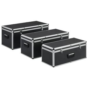 The Living Store Transportkoffers - Hout - ABS en aluminium - Set van 3 - Afmetingen 76 x 40 x 36 cm - 71 x 35 x 32