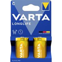 Varta VARTA Longlife C Blister 2 C batterij (baby) Alkaline 1.5 V 2 stuk(s) Varta VARTA Longlife C Blister 2 C batterij (baby) Alkaline 1.5 V 2 stuk(s)