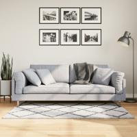 VidaXL Vloerkleed pamplona shaggy hoogpolig 80x150 cm crème en zwart