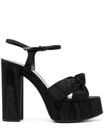 Saint Laurent sandales Bianca en cuir à plateforme 125 mm - Noir