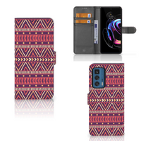 Motorola Edge 20 Pro Telefoon Hoesje Aztec Paars