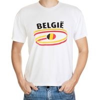 Belgie t-shirt met vlaggen print heren 2XL  - - thumbnail