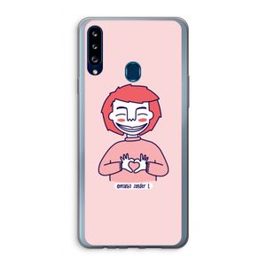 Hartje: Samsung Galaxy A20s Transparant Hoesje