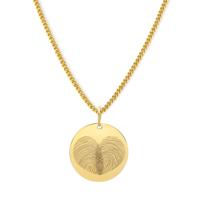 Gepersonaliseerde vingerafdruk duo hart ketting - Stainless steel - Goud - 15 mm
