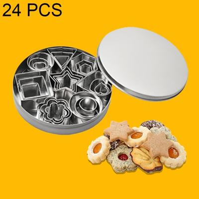 24 STKS/set RVS DIY cookie koekjes mallen geometrie bakken tools (zeshoek)