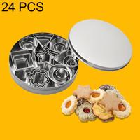 24 STKS/set RVS DIY cookie koekjes mallen geometrie bakken tools (zeshoek)