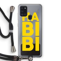 Habibi Blue: Samsung Galaxy A21s Transparant Hoesje met koord