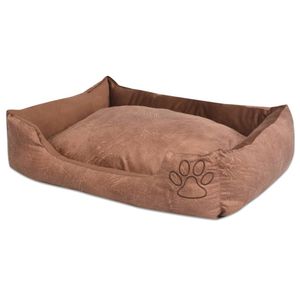 Hondenbed kussen PU-kunstleer maat M beige