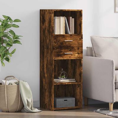 Hoge kast 40x42,5x124 cm bewerkt hout gerookt eikenkleurig