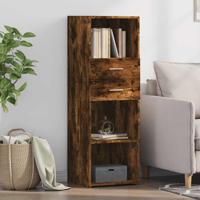 Hoge kast 40x42,5x124 cm bewerkt hout gerookt eikenkleurig - thumbnail