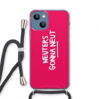 Neuters (roze): iPhone 13 mini Transparant Hoesje met koord