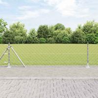 VidaXL Afrasteringspaal zilver 10 x 0,6 m (60 x 60 mm gaas) staal