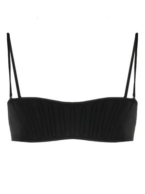 Mugler haut de bikini à coutures contrastantes - Noir