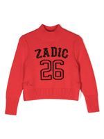 Zadig & Voltaire Kids pull en maille à logo imprimé - Rouge - thumbnail