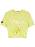 Versace t-shirt crop en coton à logo imprimé - Jaune - thumbnail