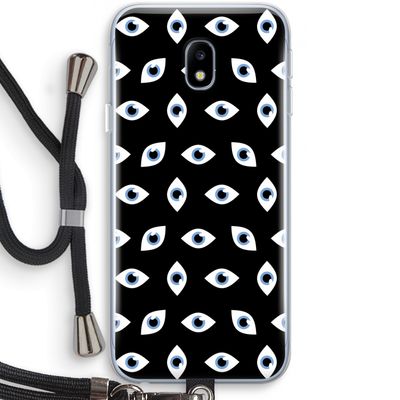 Eyes pattern: Samsung Galaxy J3 (2017) Transparant Hoesje met koord