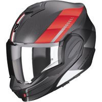 SCORPION EXO-Tech Evo Carbon Genus Mat, Systeemhelm, Zwart-Rood