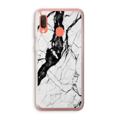 Witte marmer 2: Samsung Galaxy A20e Transparant Hoesje