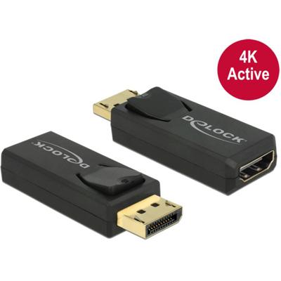 Delock 65573 DisplayPort / HDMI Adapter [1x DisplayPort stekker - 1x HDMI-bus] Zwart