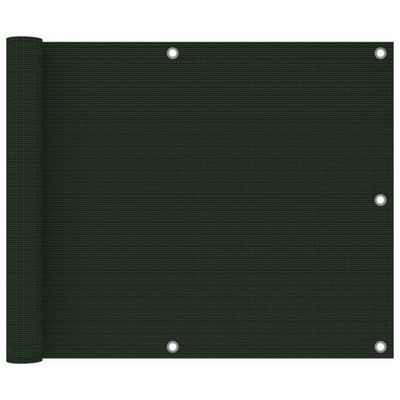 VidaXL Balkonscherm 75x500 cm hdpe donkergroen