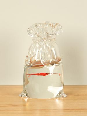 Glasdecoratie met 2 visjes, 13 cm