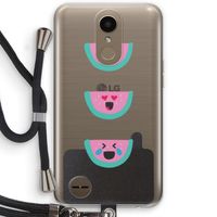 Smiley watermeloen: LG K10 (2017) Transparant Hoesje met koord
