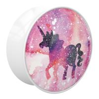 Double Flared Plug met Unicorn Design Acryl Tunnels & Plugs