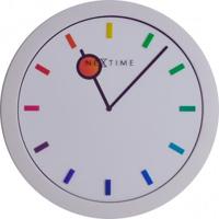 NeXtime klok 3048 color change, ø28 cm, wall, white/ multi-color NeXtime klok 3048 color change, ø28 cm, wall, white/ multi-color