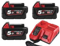 Milwaukee m18 nrg-503 - multilader m12-18 fc + 3x m18 5.0 ah accu