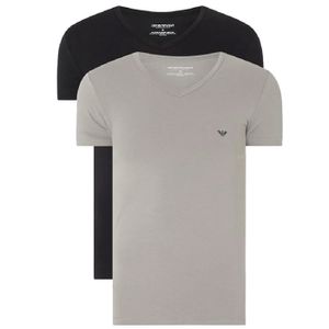 Armani T-shirts V-hals Core 2-pack zwart
