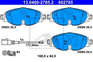 Remmenset, remschijf ATE, Remschijftype: Geventileerd, Inbouwplaats: Vooras, u.a. für Seat, VW, Audi