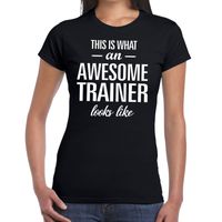 Awesome trainer cadeau t-shirt zwart dames - thumbnail