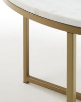 Kave Home Ronde salontafel Sheffield Wit marmer / goud, Ø80cm - thumbnail