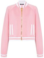 Balmain veste en maille à bords rayés - Rose