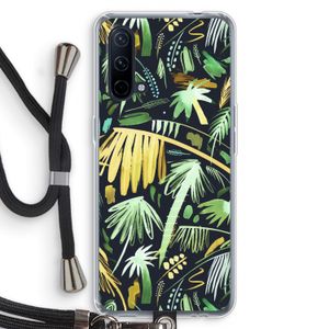 Tropical Palms Dark: OnePlus Nord CE 5G Transparant Hoesje met koord