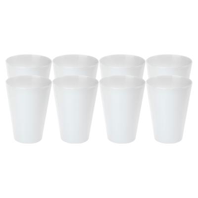 Juypal drinkbekers - 12x stuks - wit - onbreekbaar kunststof - 430 ml - herbruikbaar - BPA-vrij