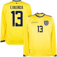 Ecuador Authentic Shirt Thuis 2022-2023 (Lange Mouwen) +  E.Valencia 13 (Fan Style)