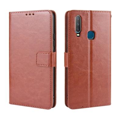 Retro Crazy Horse textuur horizontale Flip lederen case voor vivo Y17/Y15-/Y3 met houder & kaartsleuven & fotolijstjes (bruin)