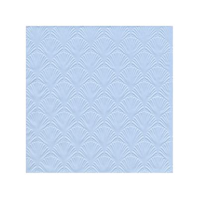 Servet Luxe - 16x - 3-laags - met schub patroon - ijs blauw - 33 x 33 cm