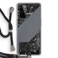 Zwart marmer: OnePlus 9 Pro Transparant Hoesje met koord