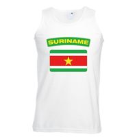 Suriname vlag mouwloos shirt wit heren 2XL  -