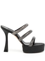 Casadei sandales à brides strassées - Noir