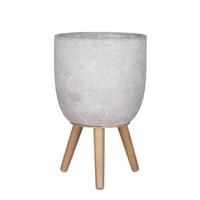 Mica Decorations Jimmy Bloempot - 21x21x33 cm - Cement - Lichtgrijs