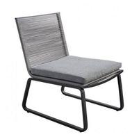 Yoi - Kome lounge chair alu black/rope dark grey/kurai - thumbnail