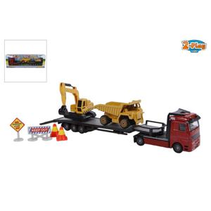 2-Play Dieplader Met 2 Constructievoertuigen Die Cast/plastic 24cm